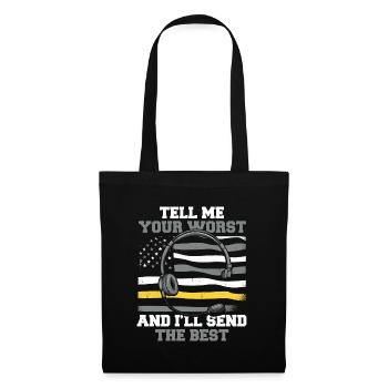 Emergency call control center operations center U.S. flag - Tote Bag - black - Front