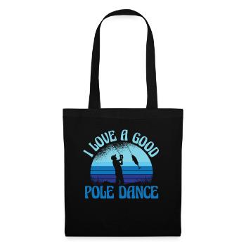 Ich liebe einen guten Pole Dance Funny Angler Fish - Stoffbeutel - Schwarz - Vorne