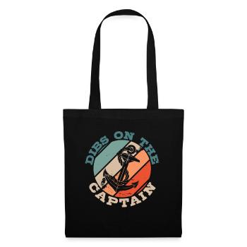 Dibs �ber den Captain Funny Captain Frau Captain C - Stoffbeutel - Schwarz - Vorne