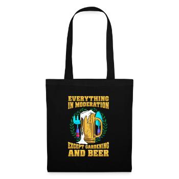 Hobby Gardener Garden Funny Garden Bière - Sac en tissu - noir - Devant