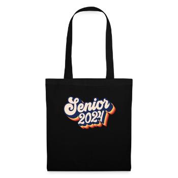 Classe de 2024 Senior 2024 Rétro Graduation 2024 - Sac en tissu - noir - Devant