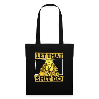Bouddha bouddhiste drôle - Sac en tissu - noir - Devant