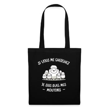 Mouton Berger Humour Cadeau Agriculteur Fermier - Sac en tissu - noir - Devant