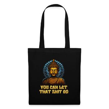 Bouddha bouddhiste Grand - Sac en tissu - noir - Devant