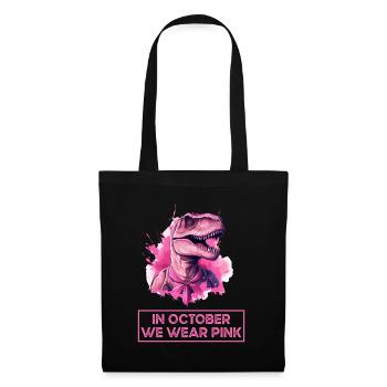 Breast Cancer Pink October Dinosaur - Tote Bag - black - Front