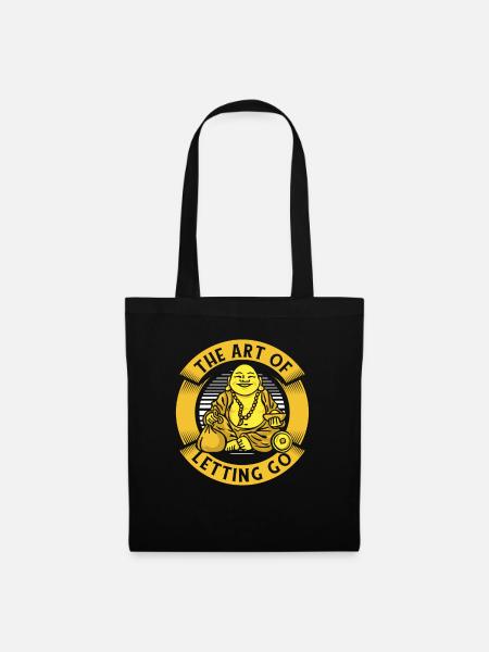 Buddha Buddhist Lustig - Stoffbeutel - Schwarz