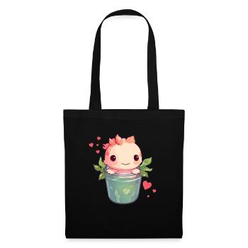 Axolotl Cute Boba Bubble Tea Kawaii - Tote Bag - black - Front