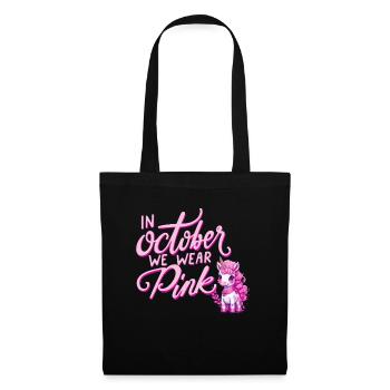 Breast Cancer October Pink Unicorn Ribbon - Tote Bag - black - Front