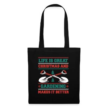 Jardin jardinier amateur Noël dans le jardin - Sac en tissu - noir - Devant