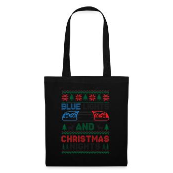 Blue lights and Christmas nights Police Weihnac - Tote Bag - black - Front