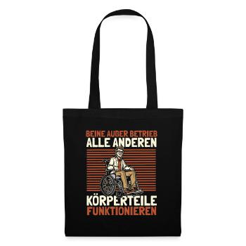 Rollstuhl Rollstuhlfahrer - Stoffbeutel - Schwarz - Vorne