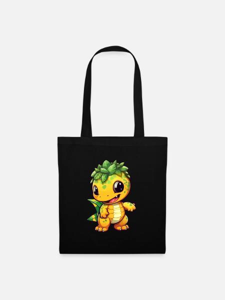 Ananas-Dinosaurier-Geschenkidee Tropischer Urlaub - Stoffbeutel - Schwarz