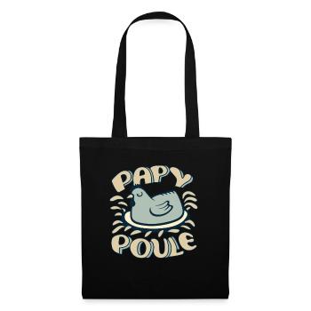 Papy Poule Humour Cadeau Fête Des Grands Pères - Sac en tissu - noir - Devant