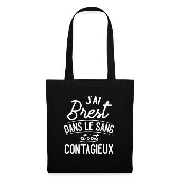 Brest Dans Le Sang Cadeau Brestois - Sac en tissu - noir - Devant