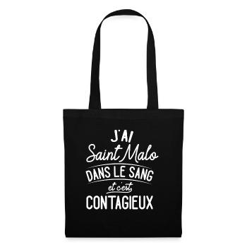 Saint-Malo Dans Le Sang Cadeau Malouins - Sac en tissu - noir - Devant
