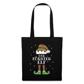 Der Förster Elf - Familien Weihnachtsoutfit - Stoffbeutel - Schwarz - Vorne