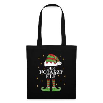 Der Notarzt Elf - Familien Weihnachtsoutfit - Stoffbeutel - Schwarz - Vorne
