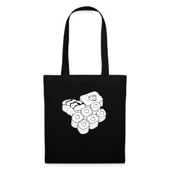 L’amour des sushis - Sac en tissu - noir - Devant