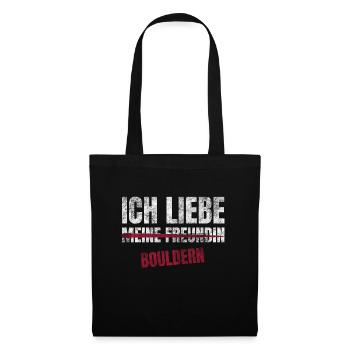 Bouldern Ich Liebe Zeitvertreib Hobby - Stoffbeutel - Schwarz - Vorne