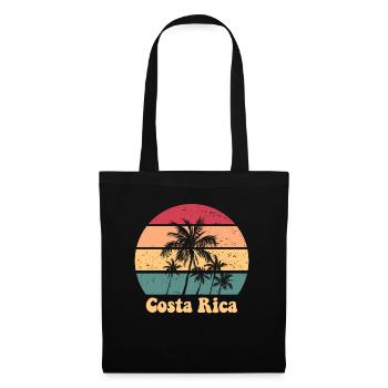 Costa Rica Retro Sunset Costa Rican Urlaubstolzer - Stoffbeutel - Schwarz - Vorne
