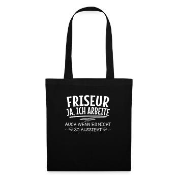 Lustige Friseur Spruch Friseurin Haarstylist - Stoffbeutel - Schwarz - Vorne