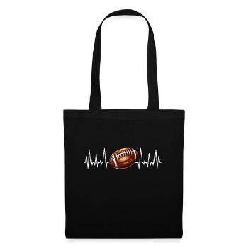 Battement de cœur Football américain - Sac en tissu - noir - Devant