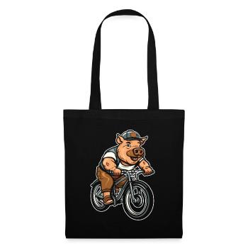 Pig Pig Farmer Cycling - Tote Bag - black - Front