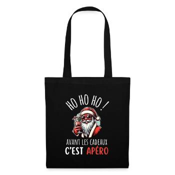Apéro Cadeau T-shirt Noël Humour - Sac en tissu - noir - Devant