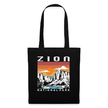 Zion Nationalpark Retro Utah Zion Nationalpark - Stoffbeutel - Schwarz - Vorne
