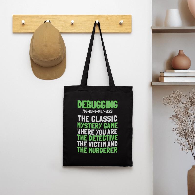Developer, Coder, Programmer, Funny, Debugging Tote Bag