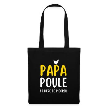 papa poule cadeau homme humour - Sac en tissu - noir - Devant