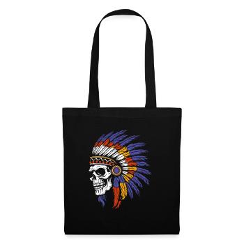 Crâne et os croisés indigènes - Sac en tissu - noir - Devant