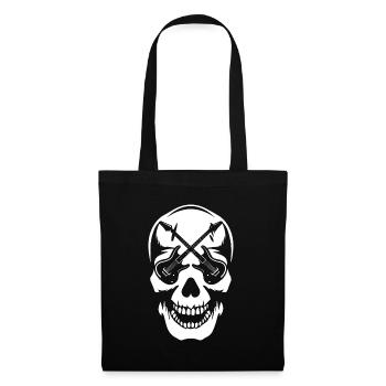 E Gitarre Elektrogitarre Skull Guitar - Stoffbeutel - Schwarz - Vorne