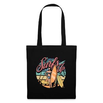 Surfer Surfen Cool Retro Surfer Vintage Surf - Stoffbeutel - Schwarz - Vorne