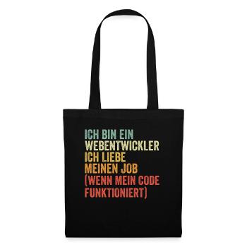 Webentwickler Programmierer Softwareentwickler - Stoffbeutel - Schwarz - Vorne