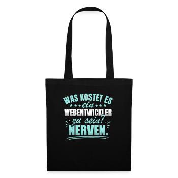 Webentwickler Programmierer Frontend-Entwickler - Stoffbeutel - Schwarz - Vorne