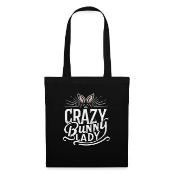 Crazy Bunny Lady - Stoffbeutel - Schwarz - Vorne