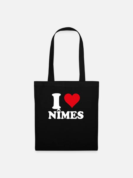 Ich liebe Nîmes Geschenktourismus - Stoffbeutel - Schwarz