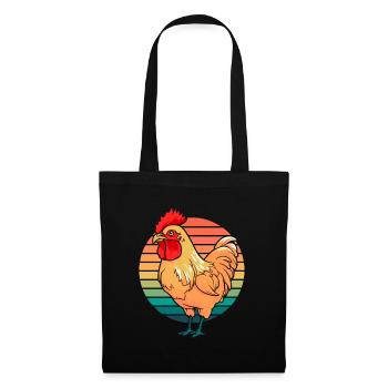 Poule de poulet - Sac en tissu - noir - Devant