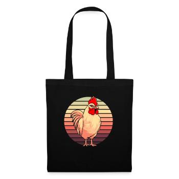 Huhn Henne - Stoffbeutel - Schwarz - Vorne