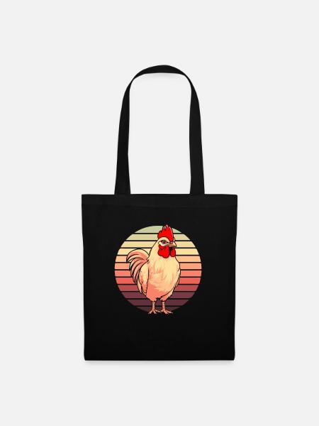 Huhn Henne - Stoffbeutel - Schwarz