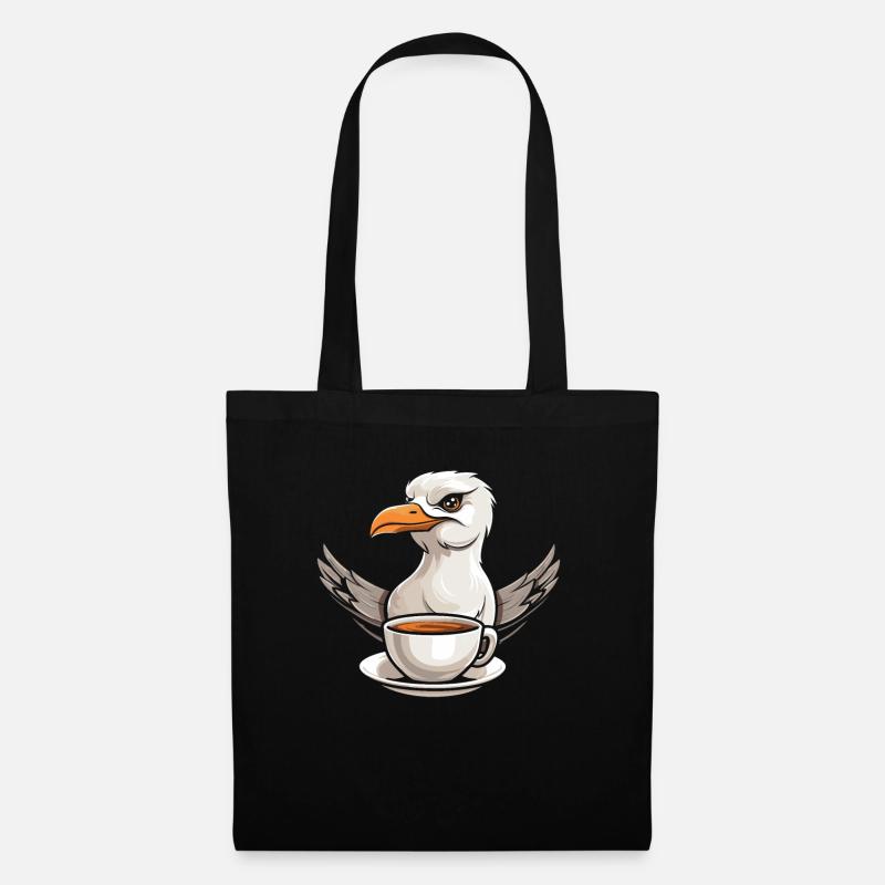 Möwe Kaffee - Stoffbeutel - Schwarz