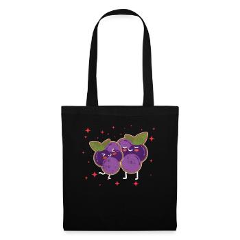 Couple De Cassis Étreignant Les Amoureux Du Cassis - Sac en tissu - noir - Devant