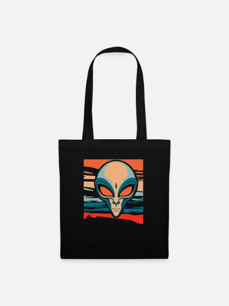 Alien Außerirdischer - Stoffbeutel - Schwarz