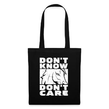Pferd Reitsport Witzig Dont Know Dont Care - Stoffbeutel - Schwarz - Vorne