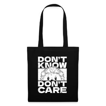 Hérisson Drôle Ne Sais Pas Ne Pas Se Soucier - Sac en tissu - noir - Devant