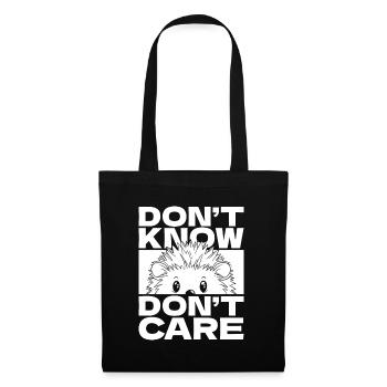 Hérisson Drôle Ne Sais Pas Ne Pas Se Soucier - Sac en tissu - noir - Devant