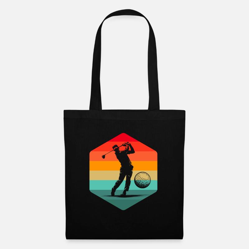 Golf Golfer Golfen - Stoffbeutel - Schwarz