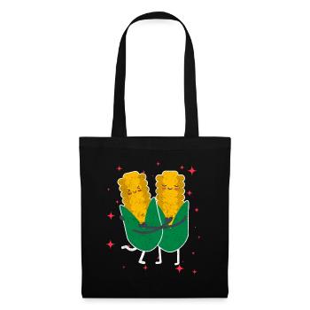 Cute Corn Couple Hugging Corn Fruits Lovers - Stoffbeutel - Schwarz - Vorne