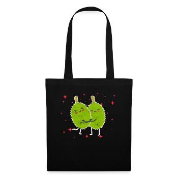 Cute Durian Couple Hugging Durian Fruits - Stoffbeutel - Schwarz - Vorne